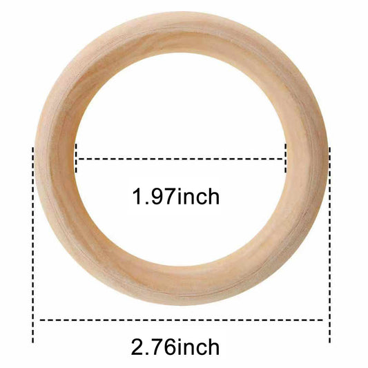 30 Pack Wooden Rings for Crafts Macrame Wood Rings Craft Supply
