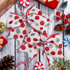 12pcs Red Green Christmas Bows Decoration 15-24cm