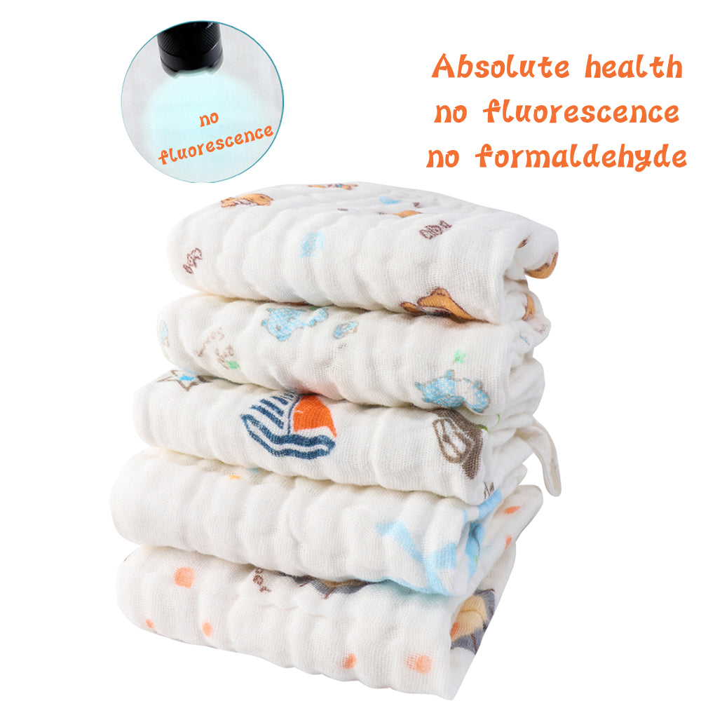 Baby Burp Cloths 100 Large 8cmX25 6 Layer Soft Absorbent 5pcs Pack