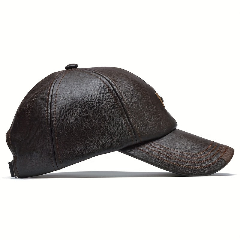 Men's PU Leather Baseball Cap Sun Hat