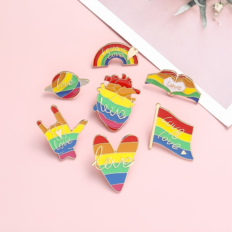 LGBT Rainbow Love Brooch for Men