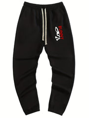 Bunny Print Drawstring Sweatpants Loose Fit Joggers Men's Casual Pants