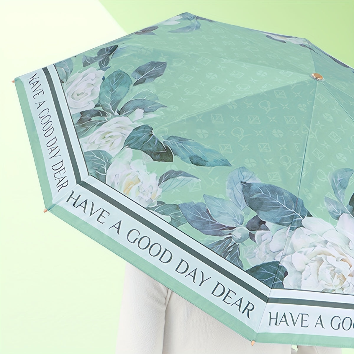 Floral Double Layer Sunshade Umbrella UV Protection Rain Or Shine Dual Use