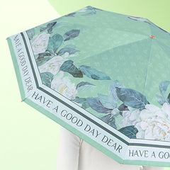 Floral Double Layer Sunshade Umbrella UV Protection Rain Or Shine Dual Use