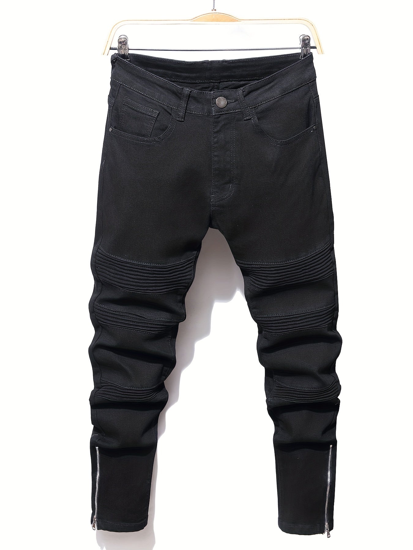 Men's Slim Fit Biker Jeans Casual Street Style Denim Pants