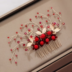 Chinese Red Wedding Hair Accessories Set