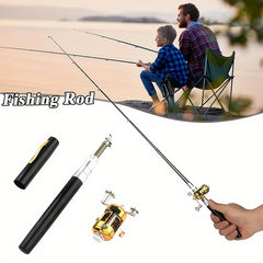Portable Mini Fishing Rod Reel Combo Telescopic Pocket Size Ice Tackle