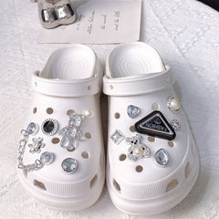 13pcs Shoe Jewelry Rhinestone Chain Bear Triangle Shoe Buckle for Kids Adult