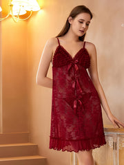 Sexy Lace Mini Babydoll Chemise Nightdress