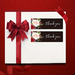 60pcs Thank You Stickers With Flowers 2.54x7.62 cm Self-adhesive Matte Stickers