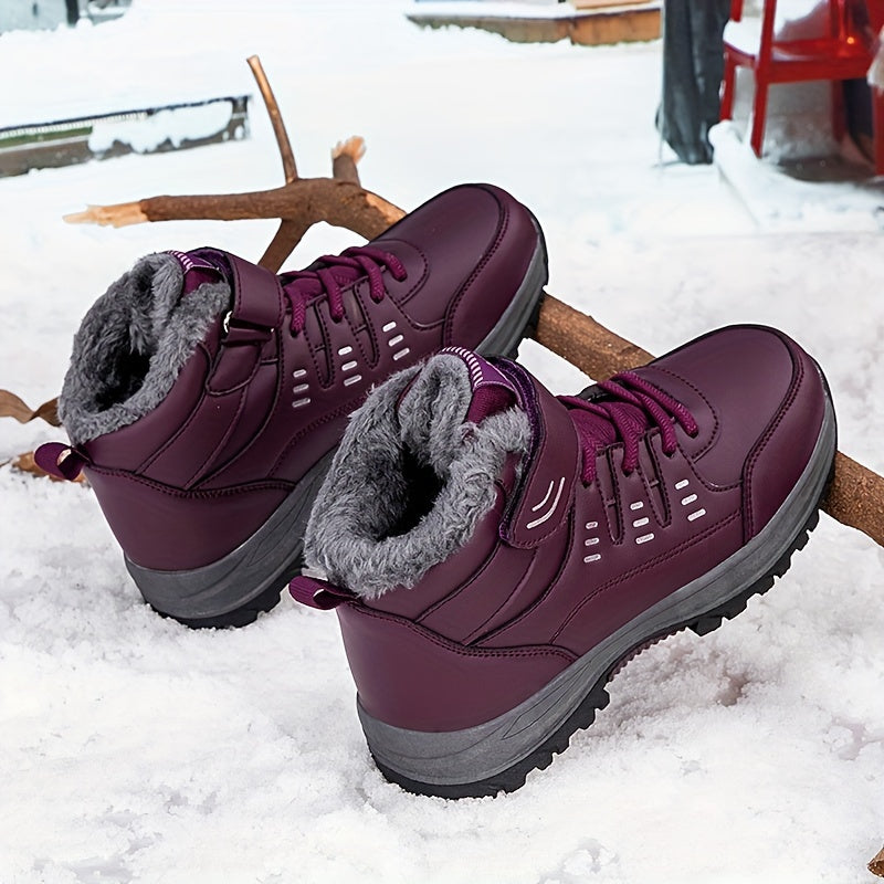 Women's Winter Snow Boots Fleece Lined Waterproof Hiking Outdoor Sports Sneakers