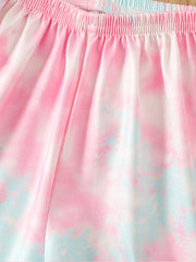 Girls Tie Dye Tank Top & Shorts Set for Summer Party