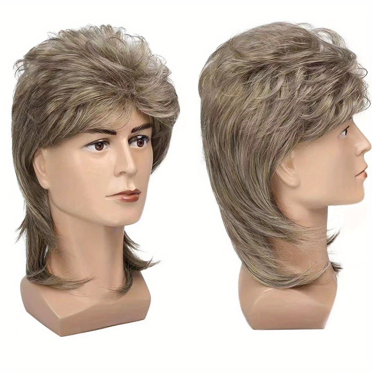 Vintage Long Straight Wig Funky Punk Style for Men