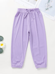 Girls Casual Sweatpants Elastic Waist Bow Loose Breathable Sport Jogger Pants