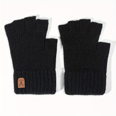 Winter Touch Screen Knitted Half Finger Gloves Men Women