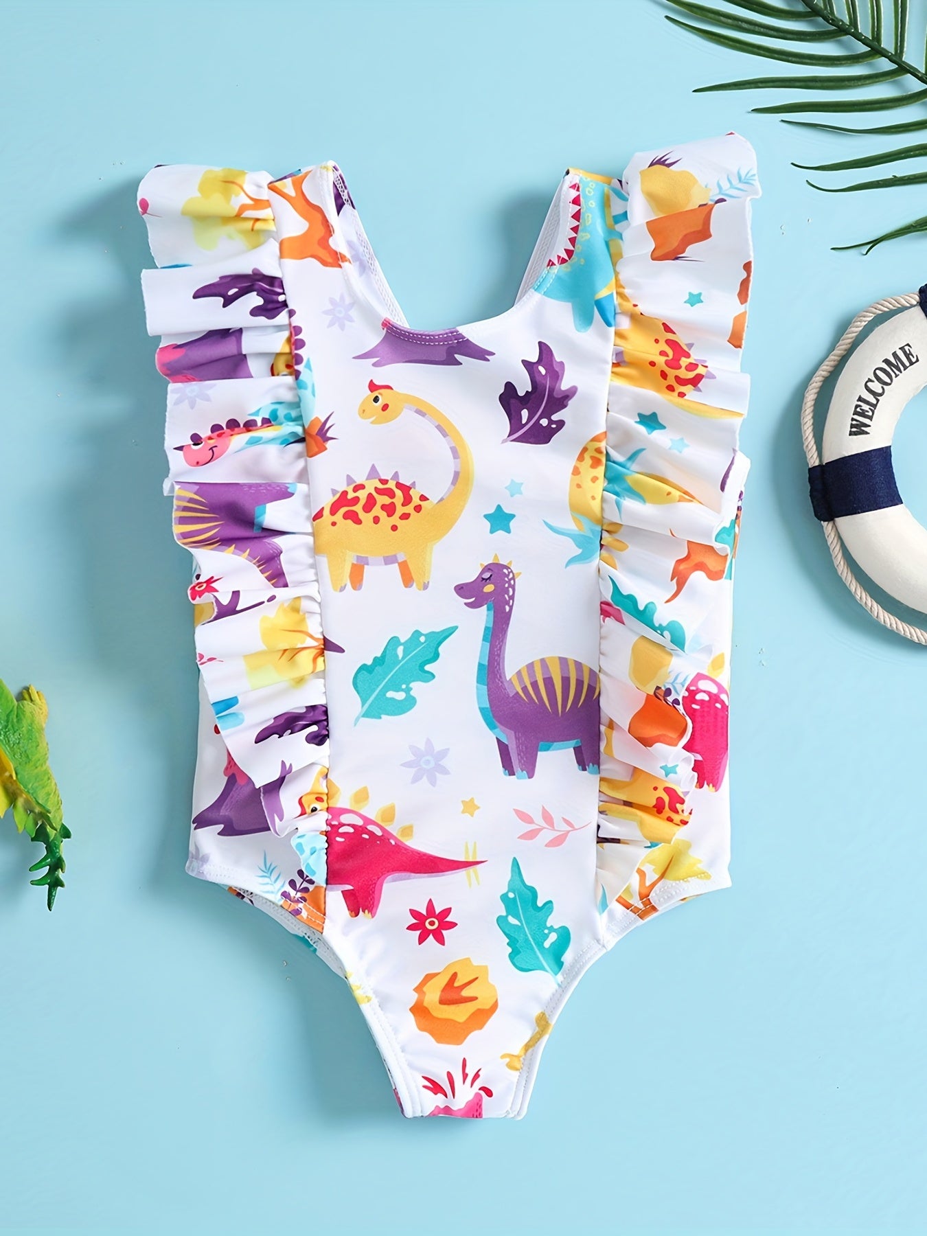 Cartoon Dinosaur One Piece Swimsuit for Summer Fun