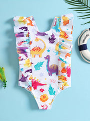 Cartoon Dinosaur One Piece Swimsuit for Summer Fun