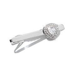Men's Big Rhinestone Tie Clip Vintage Collar Pin