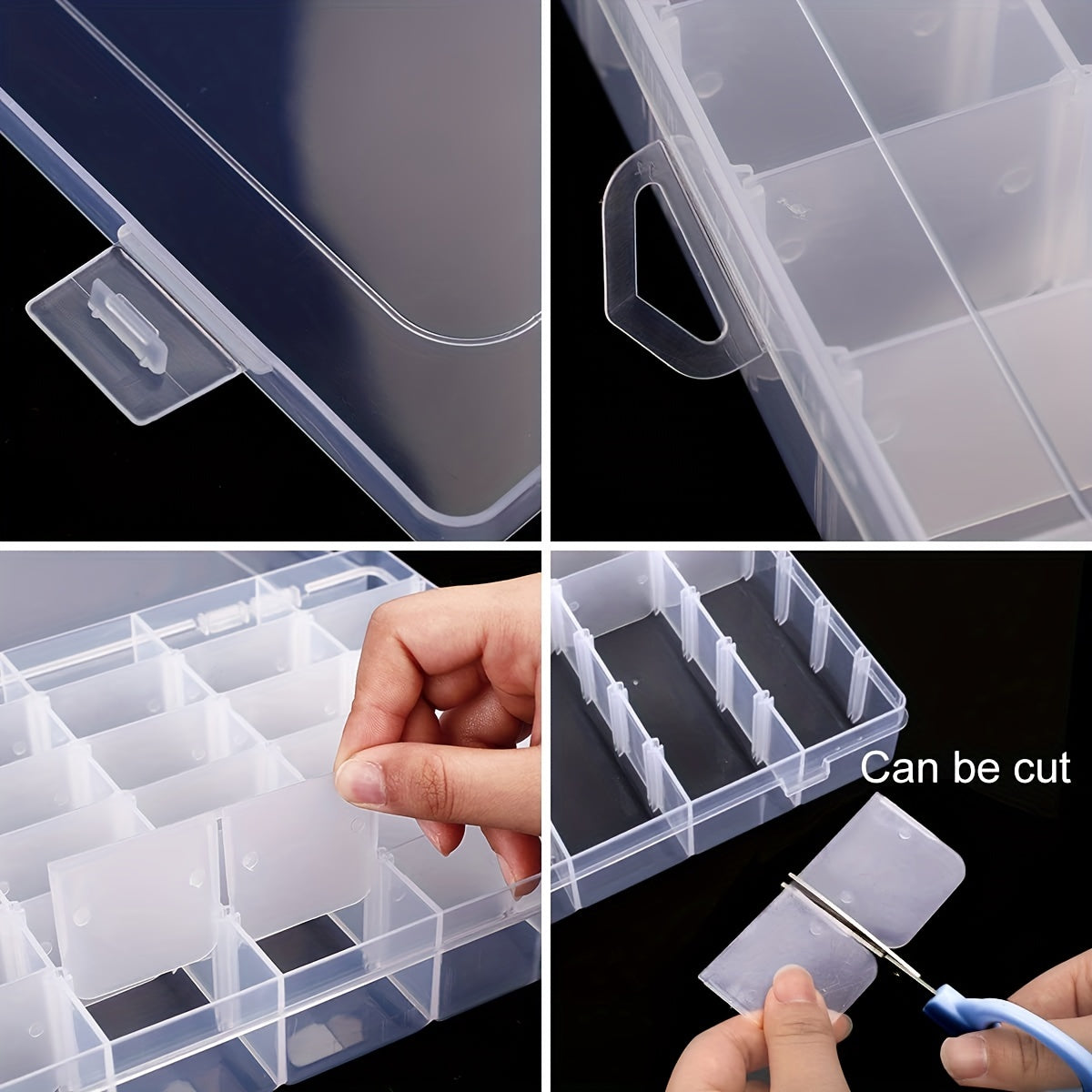 3 Pack 36 Grids Plastic Storage Box Divider Earring Bead Fishing Gear Jewelry