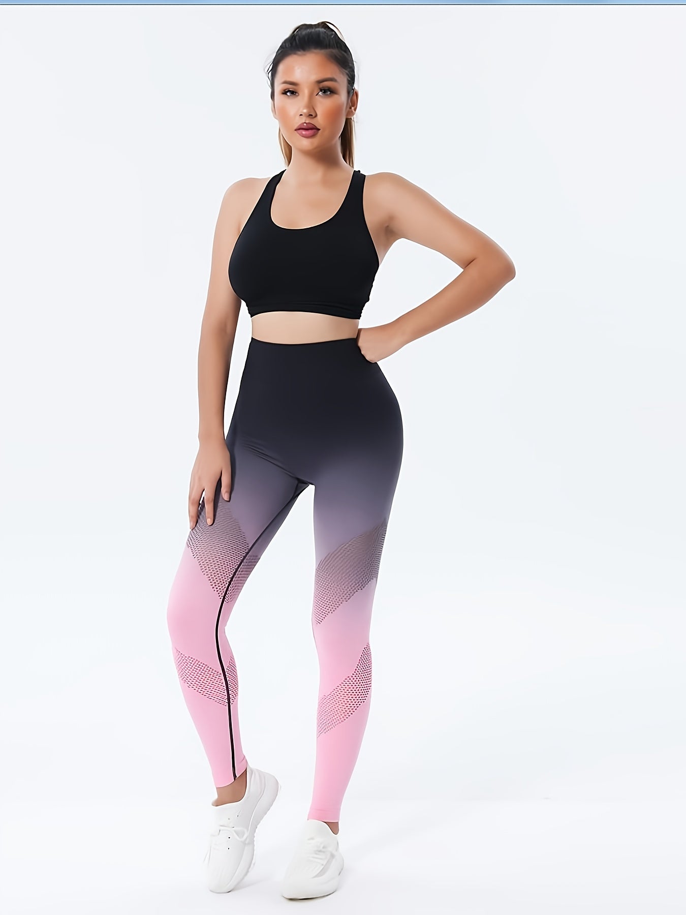 High Waist Gradient Yoga Leggings Sports Tight Pants