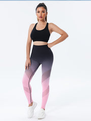 High Waist Gradient Yoga Leggings Sports Tight Pants