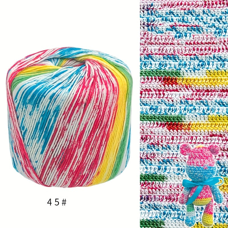 1pc DIY Knitting Crochet Cotton Thread All Cotton Dyed Wool Thread 132 89 Meter