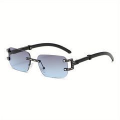 Men's Rimless Rhinestones Sunglasses for Sun Protection