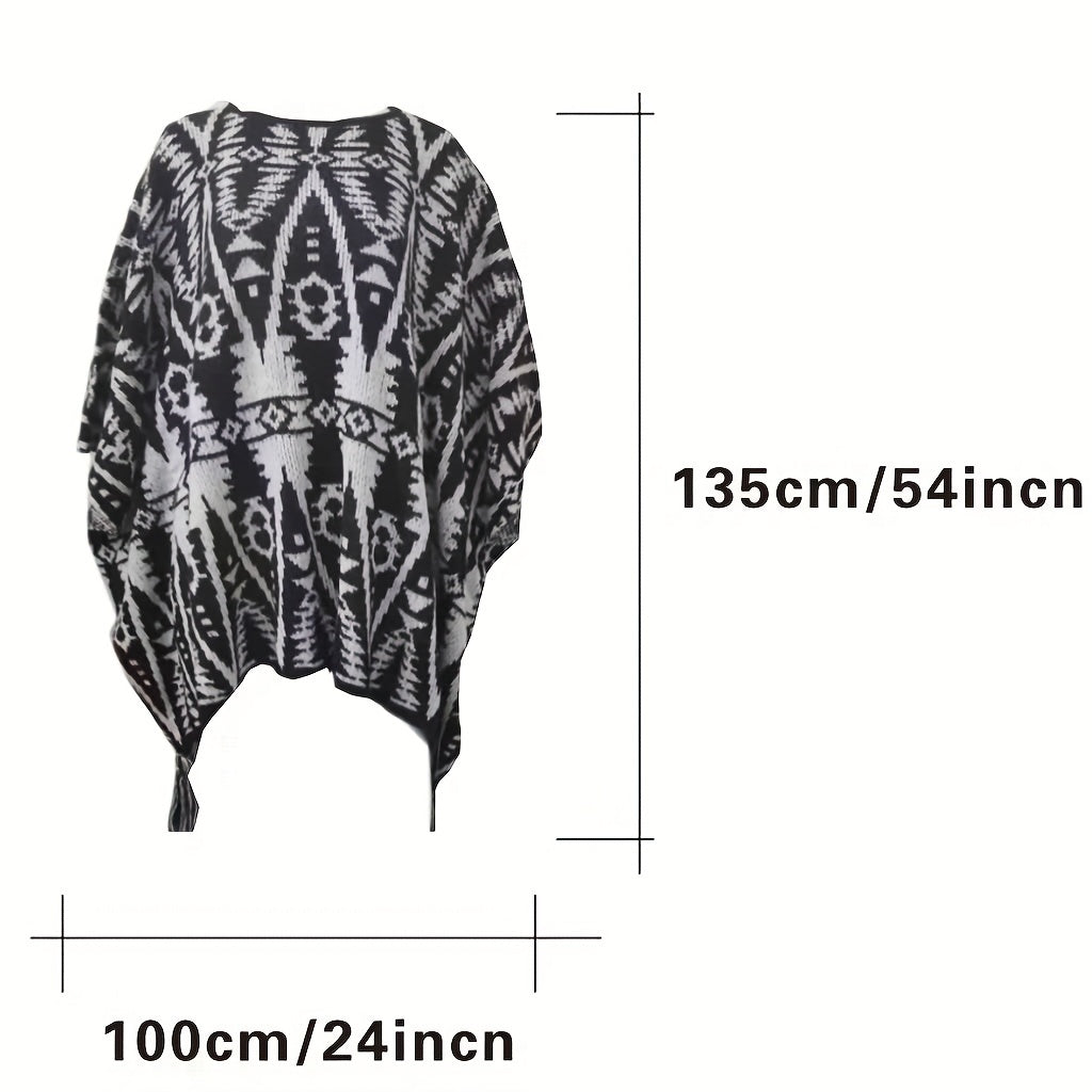 Boho Sunproof Tassel Cape Casual Outdoor Travel Shawl For Women