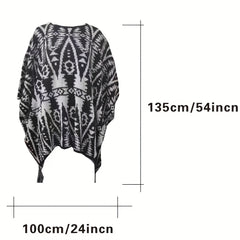 Boho Sunproof Tassel Cape Casual Outdoor Travel Shawl For Women