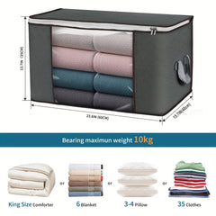 Durable 90L Large Storage Bags with Handles Foldable Closet Organizer