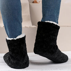 Men's Soft Plush Cozy Booties House Slippers Anti-skid Shoes