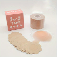 Waterproof Breast Lift Tape & Nipple Pasties Set for Strapless Dresses