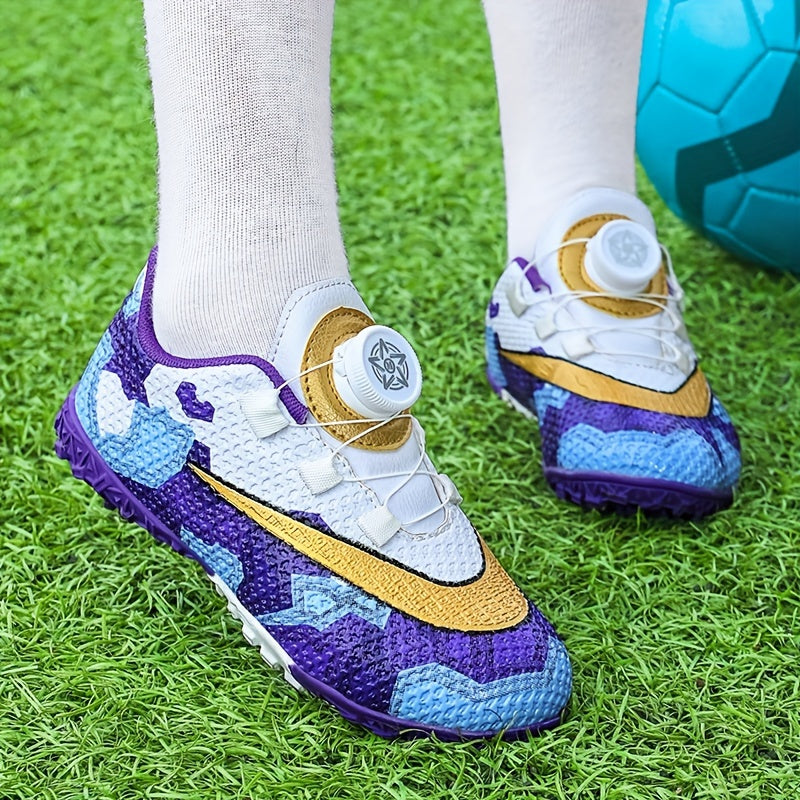 Boy's Turf Football Boots Rotating Buckle Outdoor TF Soccer Cleats