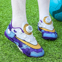 Boy's Turf Football Boots Rotating Buckle Outdoor TF Soccer Cleats