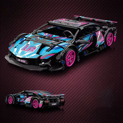 Colorful Building Block Model Set with Toy Sports Car
