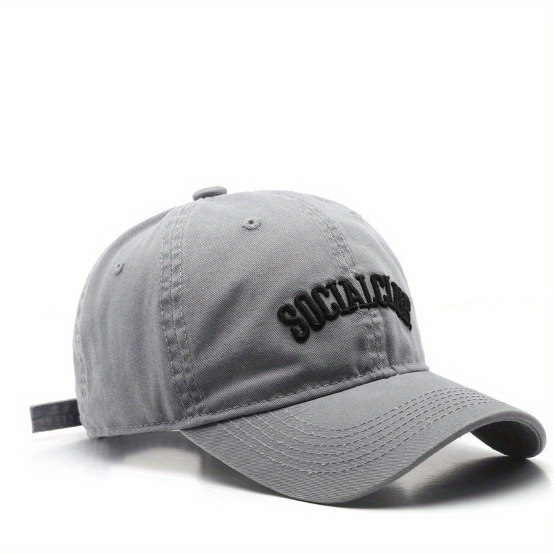 SOCIAL CLUB Embroidery Baseball Cap Solid Cotton Couple Dad Hat Lightweight