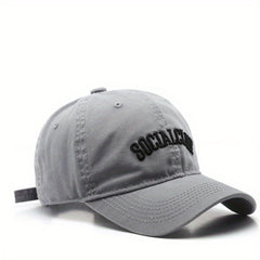 SOCIAL CLUB Embroidery Baseball Cap Solid Cotton Couple Dad Hat Lightweight