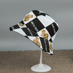 Puppy Print Bucket Hat Sunshade Sunscreen Reversible Wear