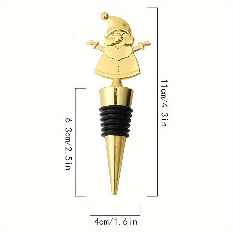 Christmas Deer Wine Stopper Metal Wine Saver With Silicone Grip