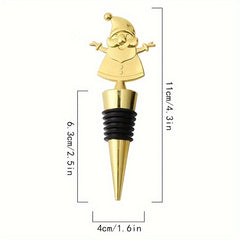 Christmas Deer Wine Stopper Metal Wine Saver With Silicone Grip