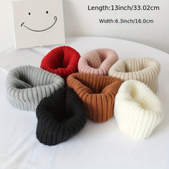 Thin Reversible Knit Scarf Ribbed Mini Snood Neck Warmer