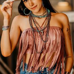 Tassel Solid Tube Top Off Shoulder Sleeveless Summer Tube Top
