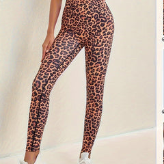 Leopard Print High Waist Workout Leggings For Women