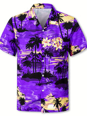 Hawaii Coconut Tree Graphic Print Boys Cotton Top Shirt