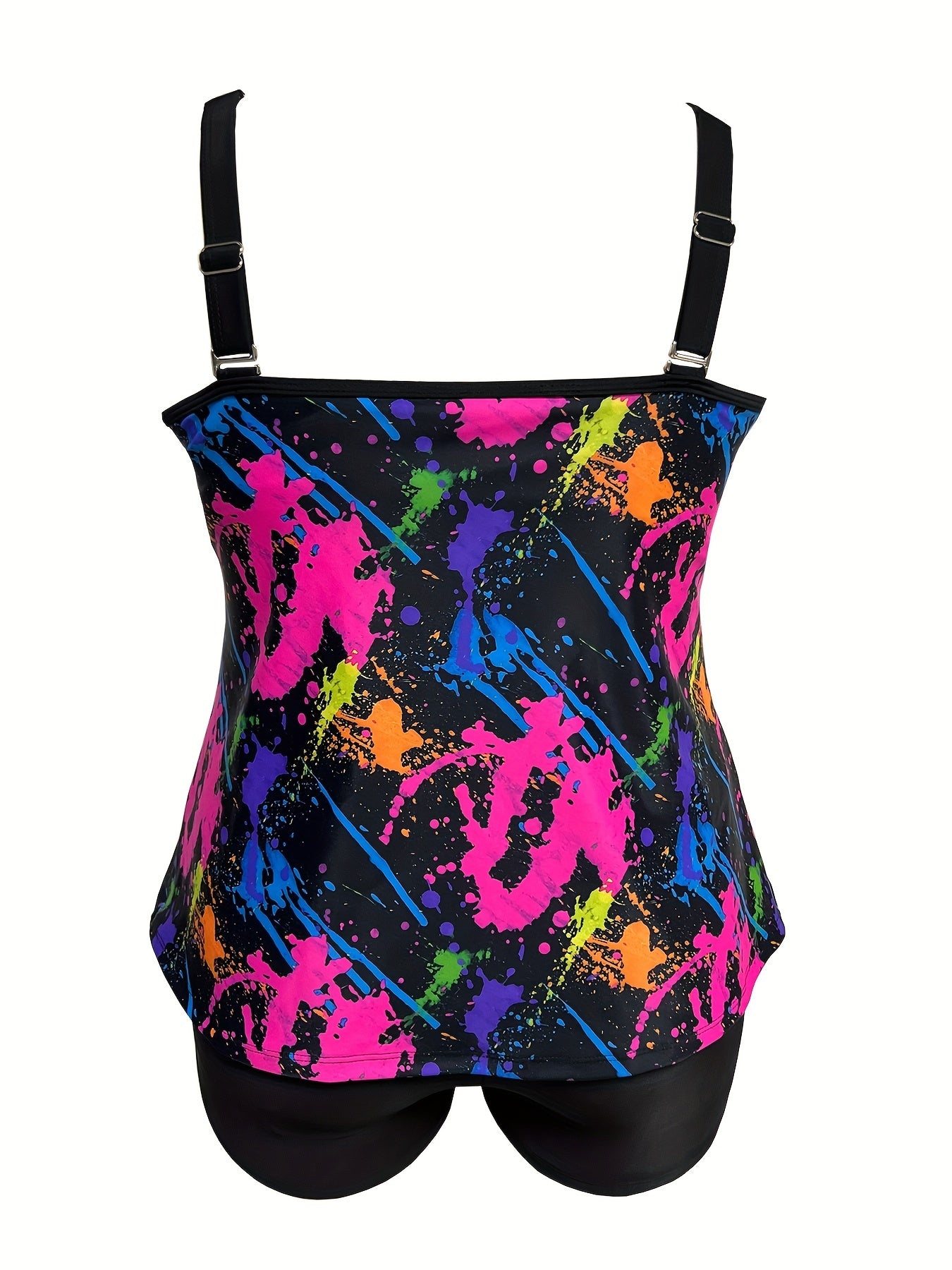 Vacay Tankini Set Women's Plus Splash Print Cami Top & Shorts Swimsuit