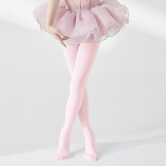 2Pcs Girl's Pink Ballet Pantyhose For Kids Stretchy Tights