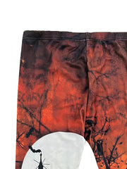 Halloween Leggings Women's Plus Painting Print High Stretch Leggings