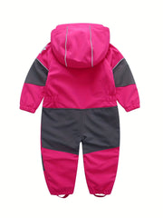Girls Softshell Outdoor Ski Suit Hooded Warm Fleece Lined Jumpsuit