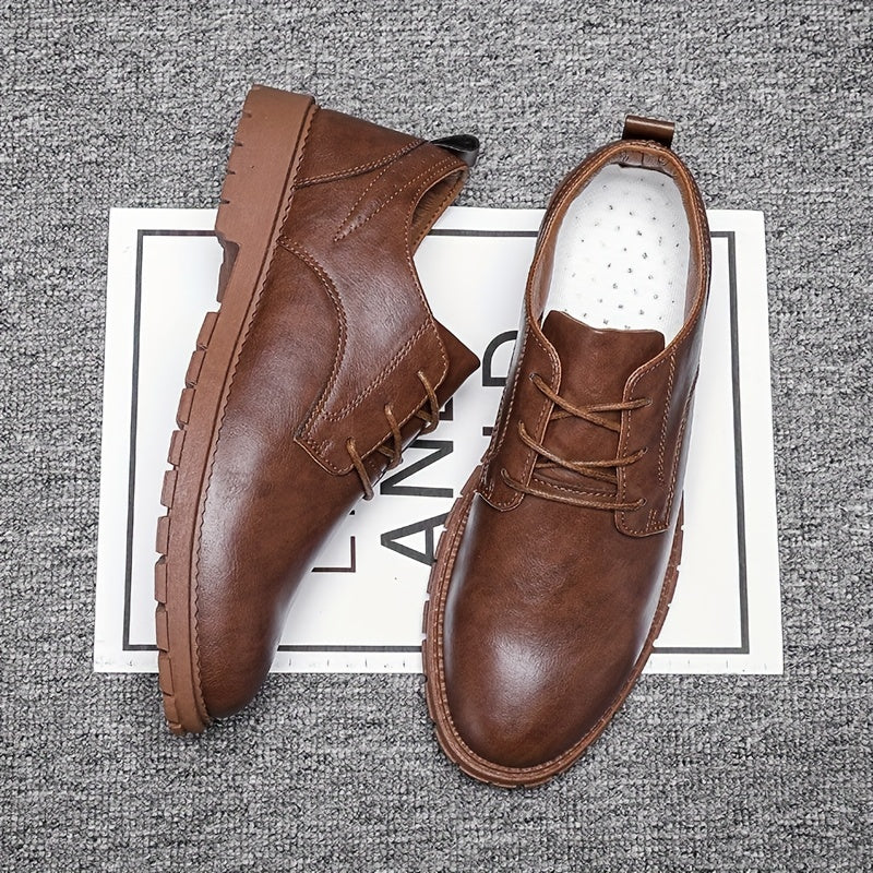 Men's Preppy Style Derby Shoes Lace up Front Business Formal