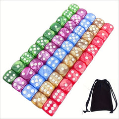 50pcs 16mm Pearl Patterned Square Dice Plush Cloth Bag Halloween Party